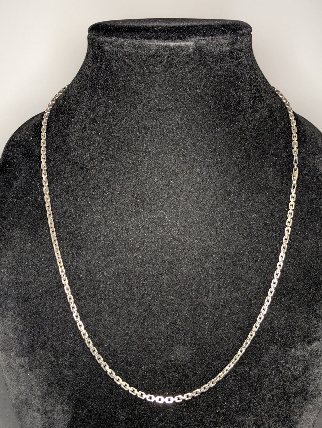 Gunmetal Finish Solid 925 Italian Silver 24in 2.7mm Anchor Chain Necklace