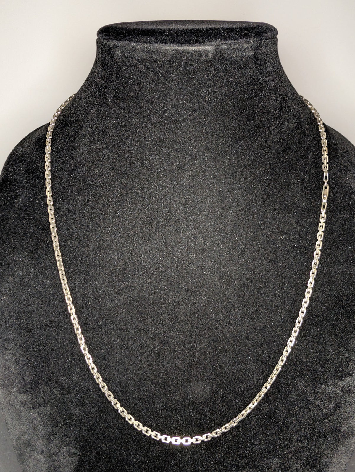 Gunmetal Finish Solid 925 Italian Silver 24in 2.7mm Anchor Chain Necklace