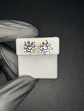 Gold over 925 Silver VVS D 9.0mm Moissanite Solitaire Studs 5CTW
