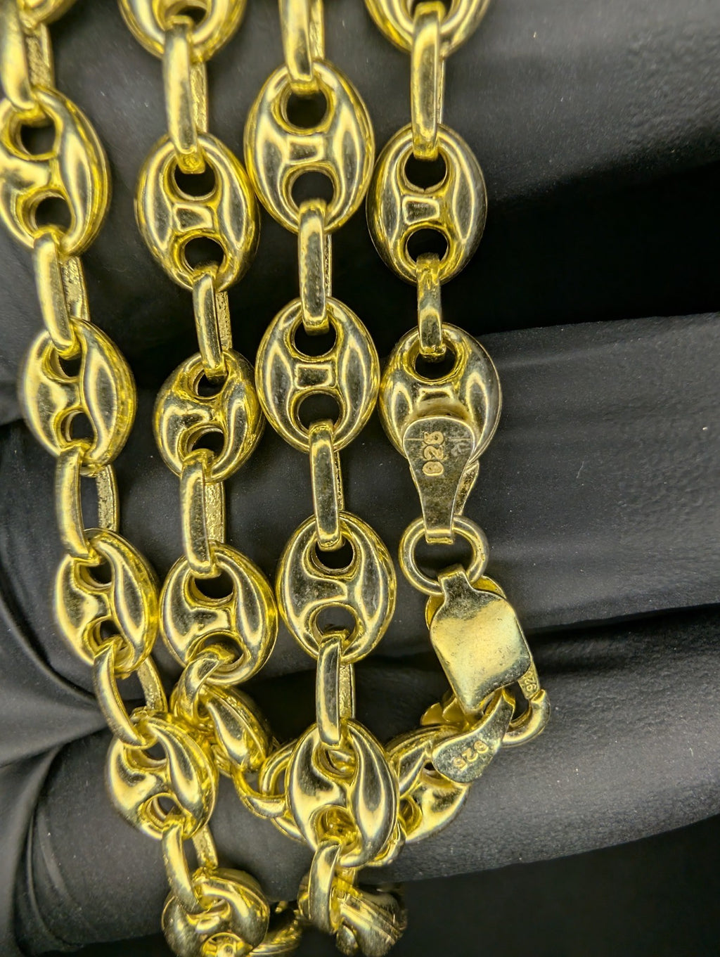 Gold over Solid 925 Sterling Silver 7.0mm 22” Puffed Mariner Necklace