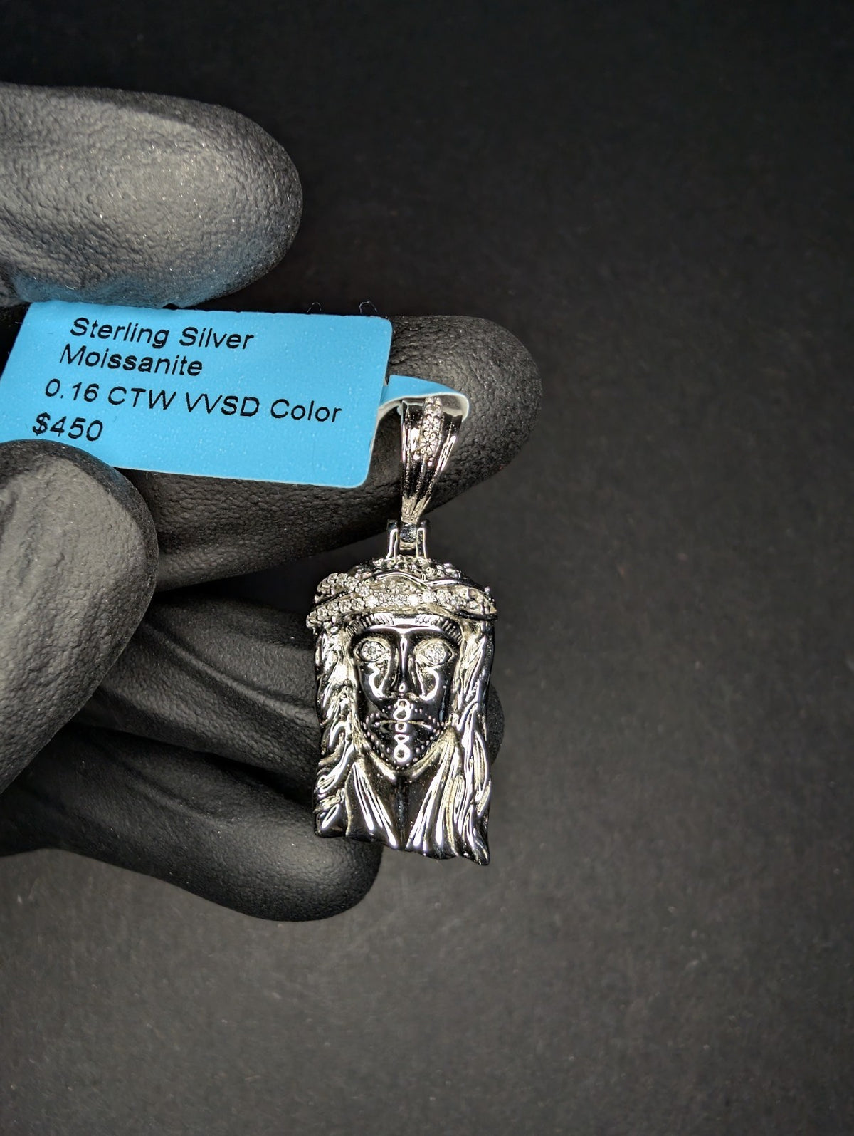 Solid 925 Sterling Silver Icy VVS D Moissanite High Polished Jesus Piece Pendant