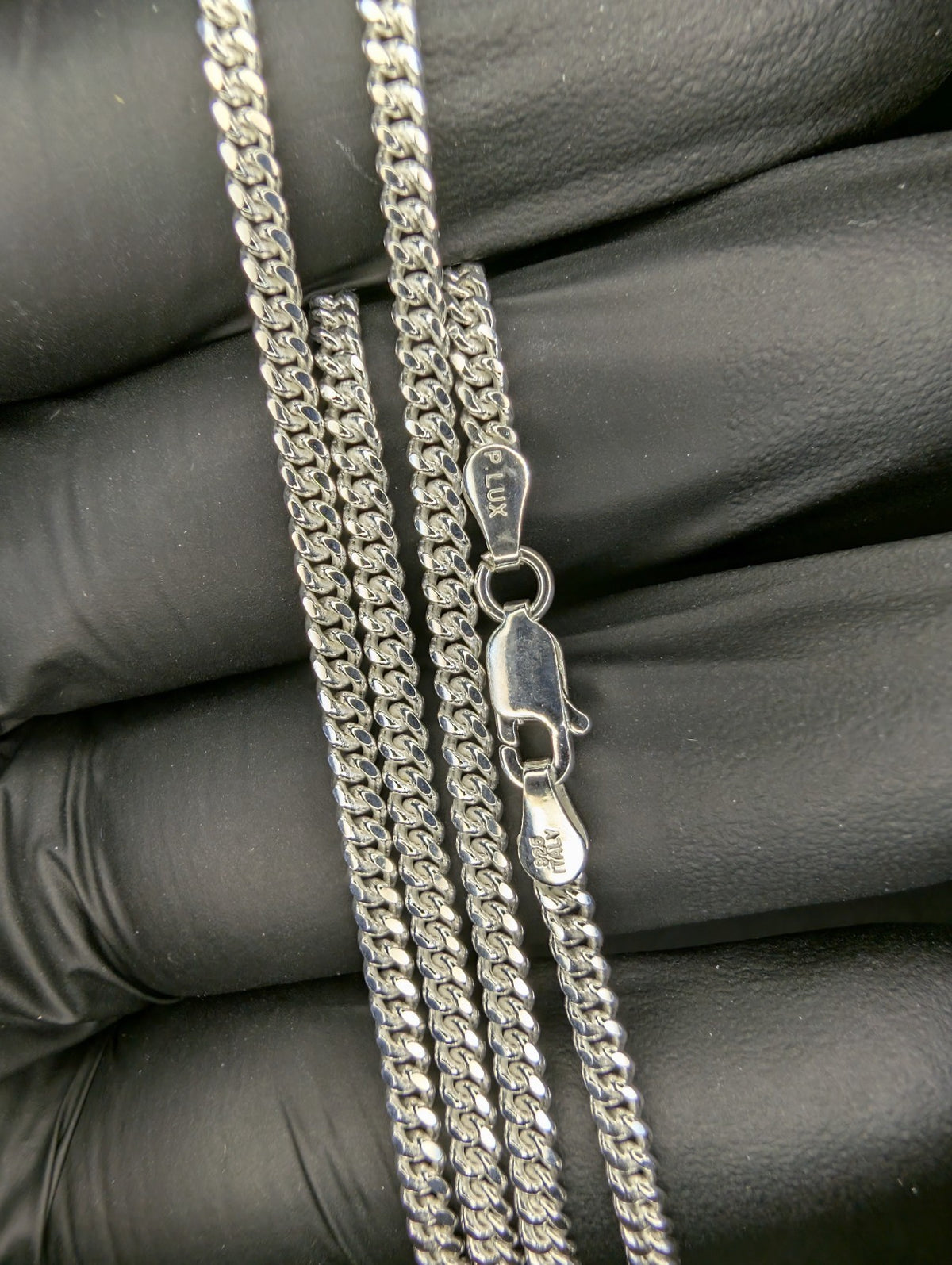 Solid 925 Italian Sterling Silver 20in 2.9mm Miami Cuban Chain Necklace