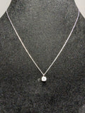 Solid 925 Silver 16.5"- 18" Chain w/ GRA Certified Moissanite Solitaire Pendant