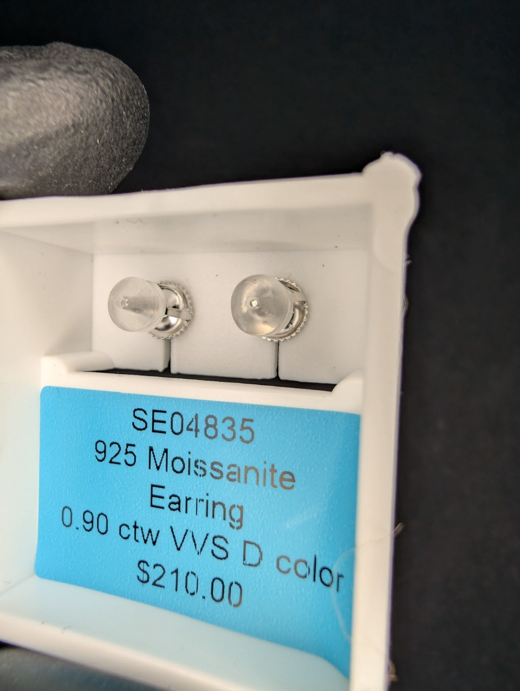 Solid 925 Sterling Silver VVS D Moissanite 9.2mm Step Up Honeycomb Halo Studs