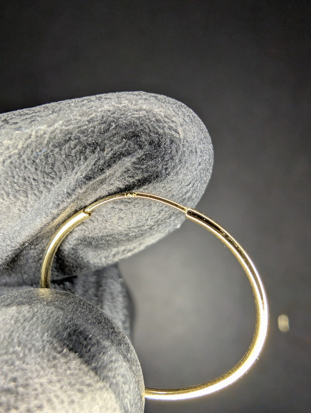 Solid 14K Yellow Gold 22.0mm x 1.0mm Minimalist Hoop Earrings