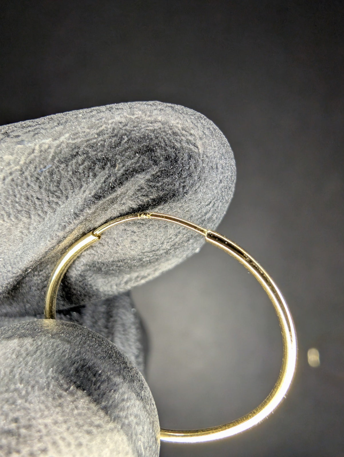 Solid 14K Yellow Gold 22.0mm x 1.0mm Minimalist Hoop Earrings