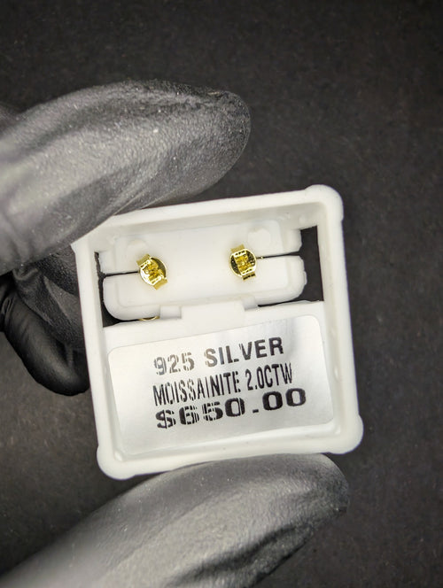 Gold over Solid 925 Silver Graduated VVS D Moissanite Drop / Dangle Earrings