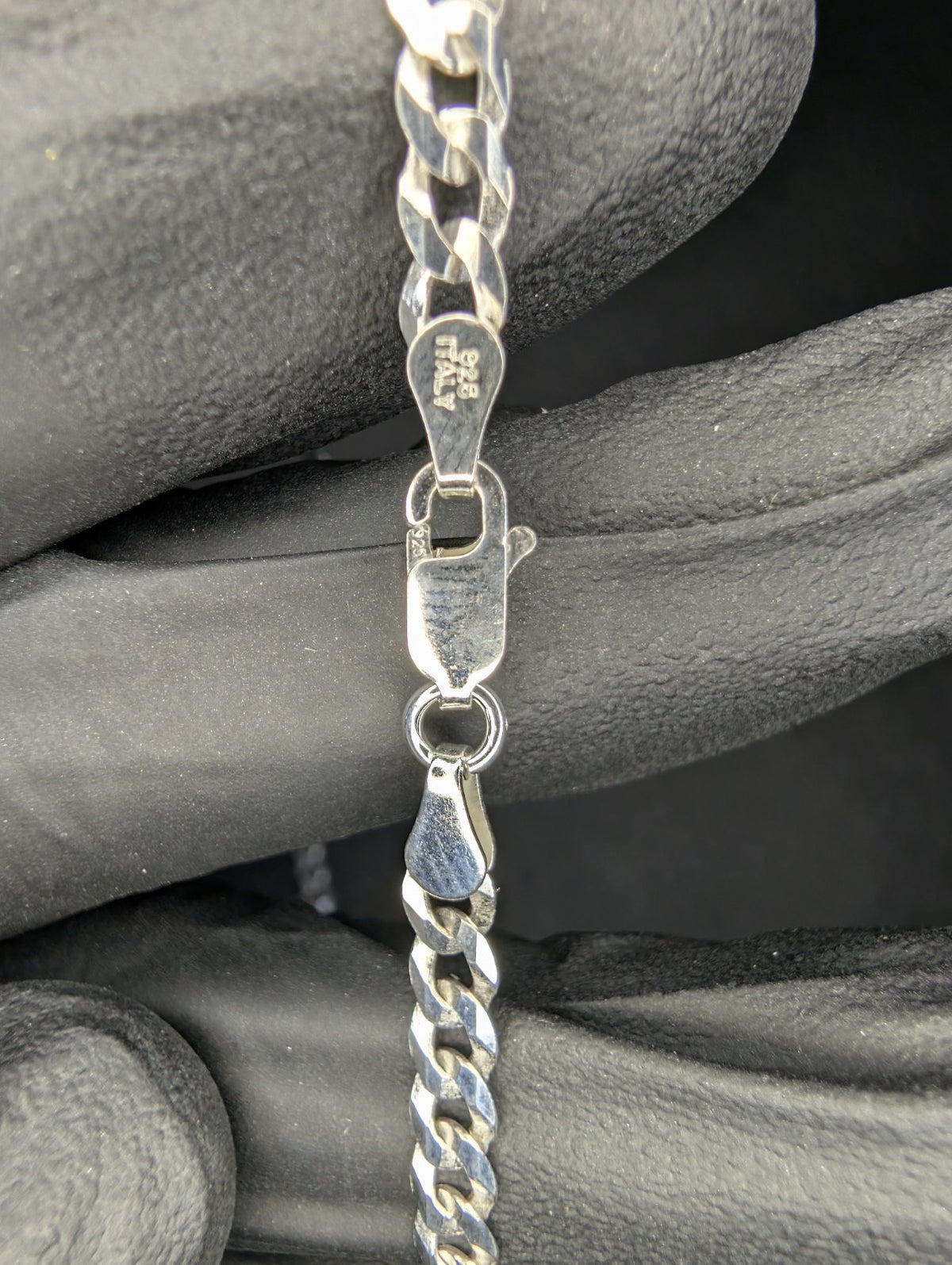 Solid 925 Italian Sterling Silver Flat Cuban Chain 4.1mm 24in Necklace