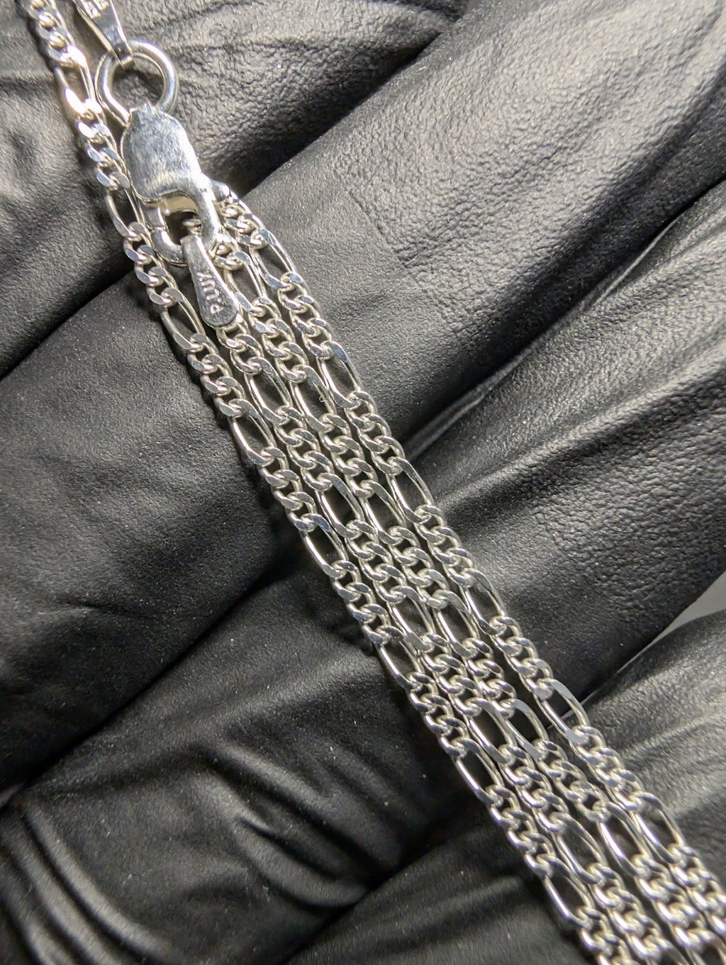 Solid 925 Italian Sterling Silver 18" 1.9mm Figaro Necklace