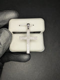 Solid 925 Sterling Silver VVS D Moissanite Pave Cross Pendant