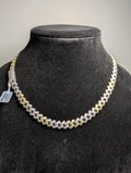 Two Tone Gold over 925 Silver 18" 10mm VVS D Moissanite Monaco Cuban Necklace