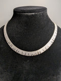 Solid 925 Italian Sterling Silver 18in Diamond Cut Cleopatra Choker Necklace