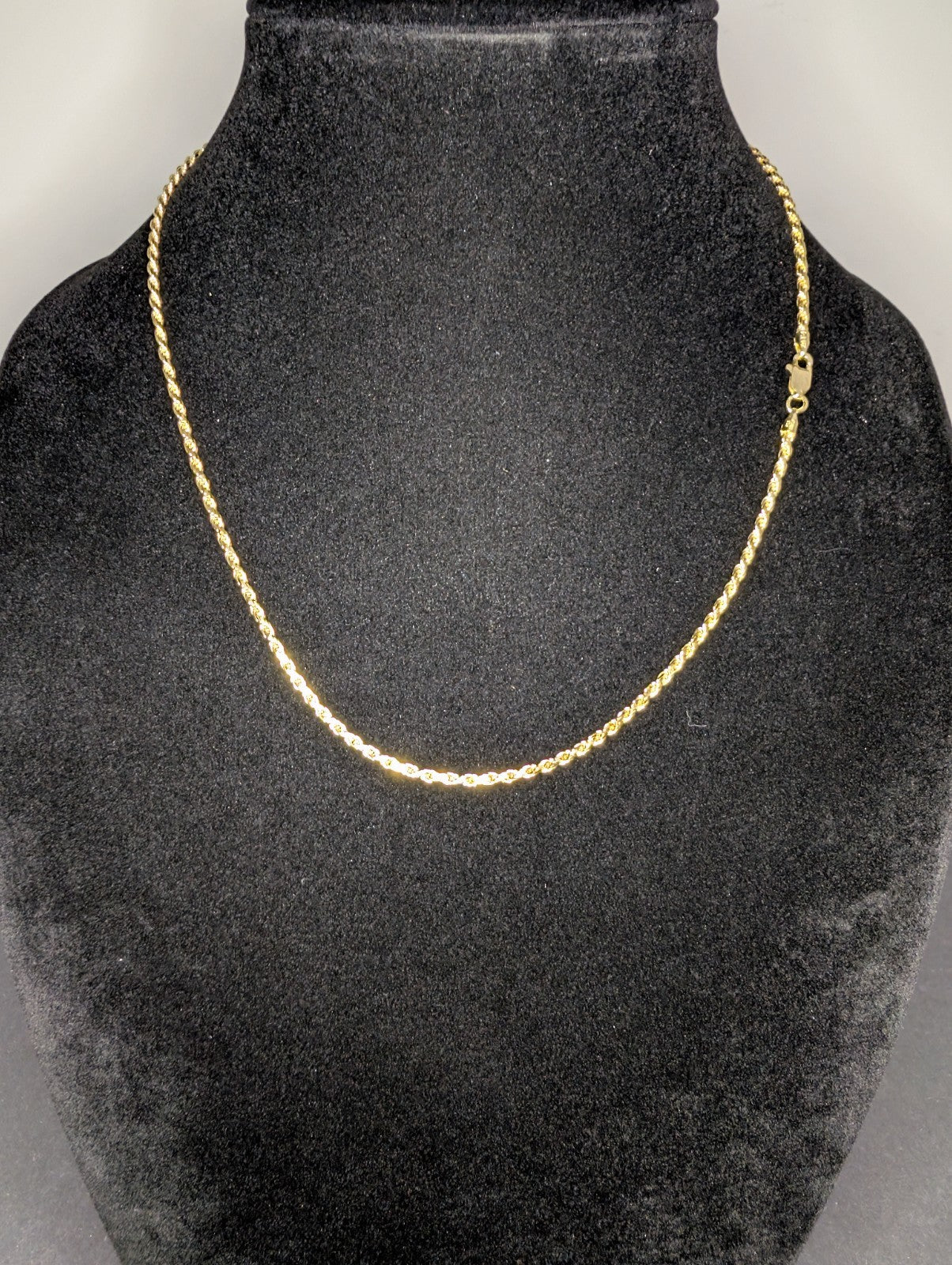 Gold over Solid 925 Italian Sterling Silver 20in 2.3mm Rope Chain Necklace