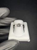 Solid 925 Silver VVS D Moissanite 3 Stone Past Present Future Ring Size 5