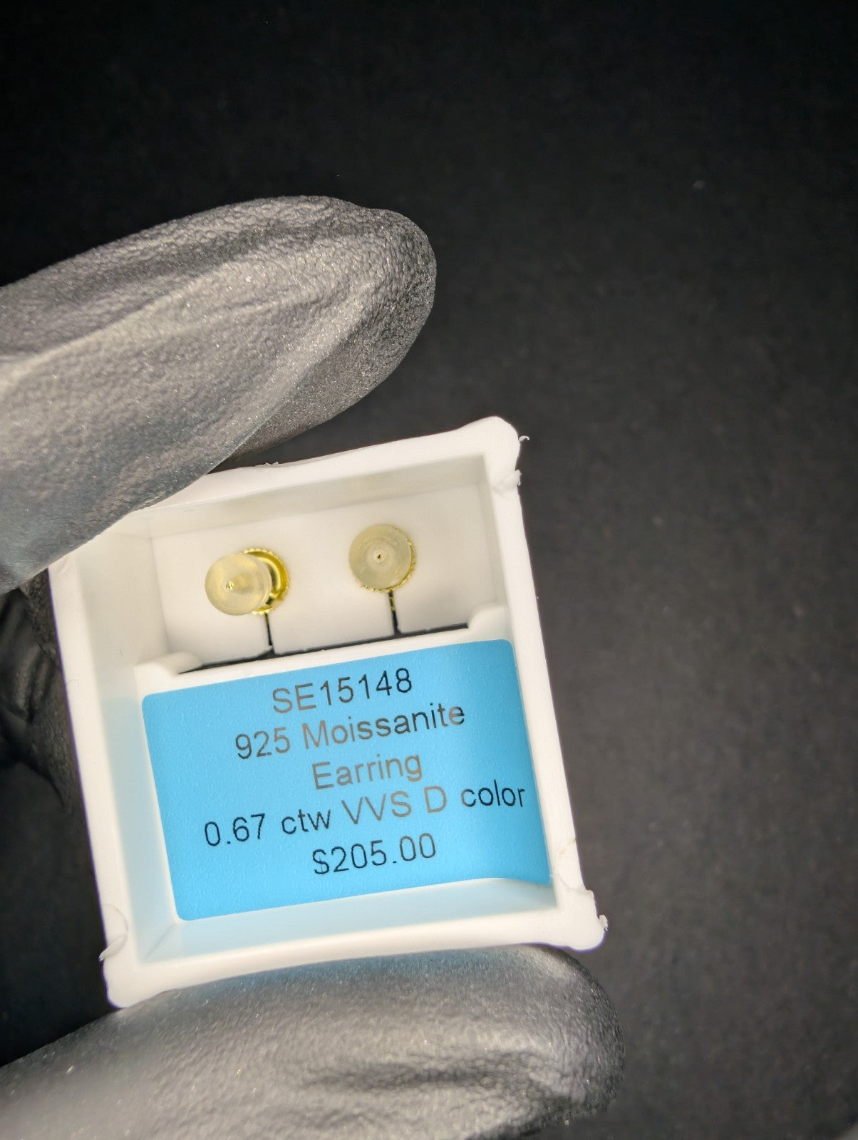 Gold over 925 Sterling Silver VVS D Moissanite 9.3mm Step Up Double Halo Studs