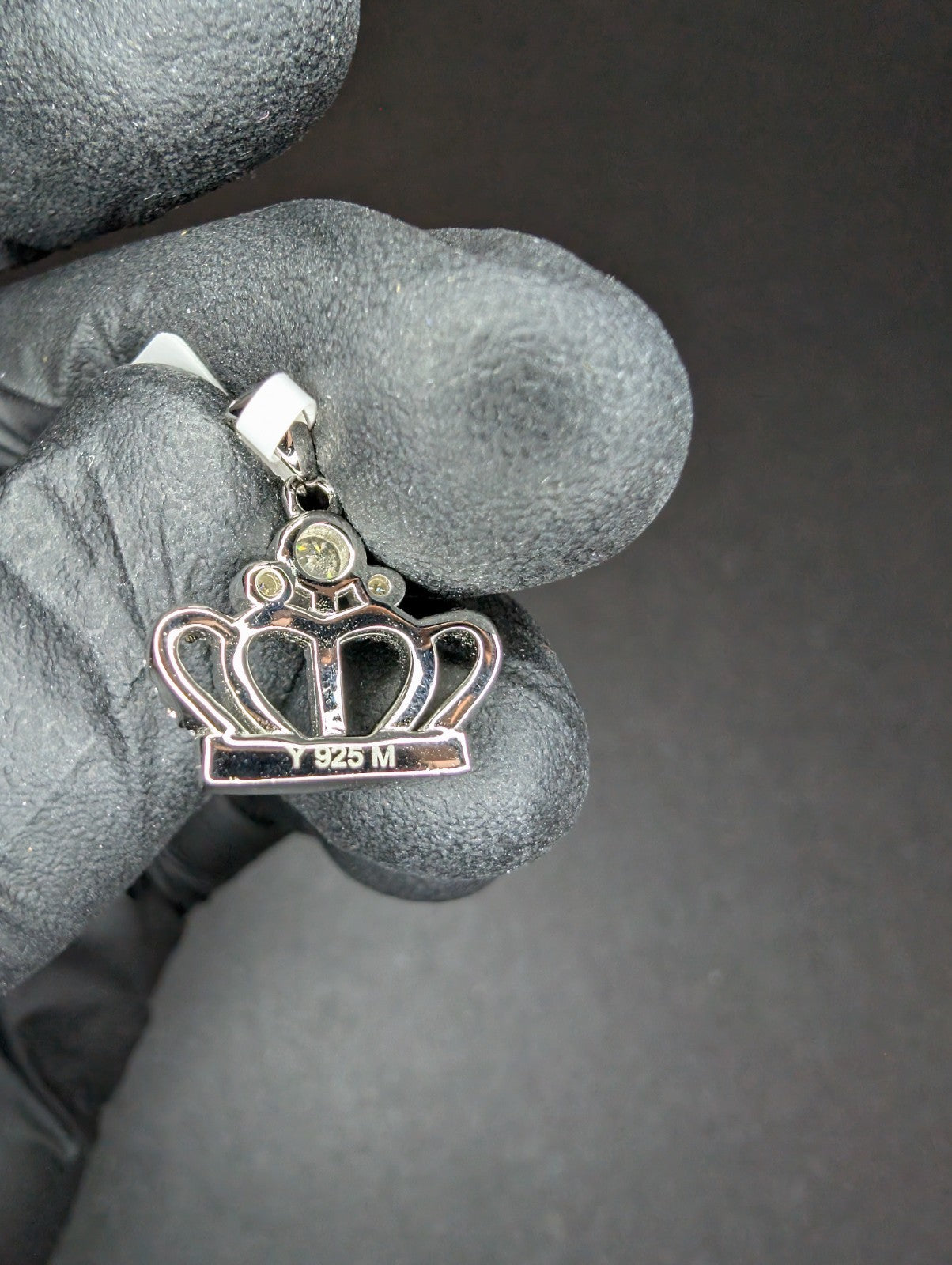 Solid 925 Sterling Silver Icy VVS D Moissanite Royal Crown Pendant