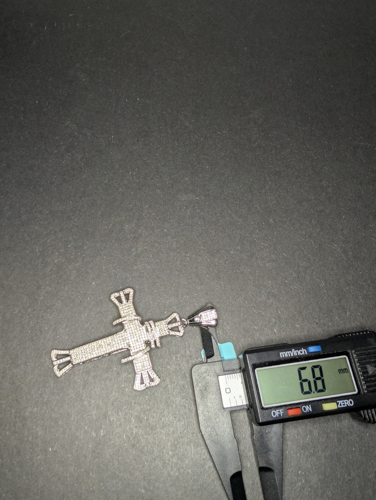 Solid 925 Sterling Silver Iced Out VVS D Moissanite Large Cross Pendant