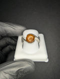 Solid 925 Sterling Silver Sun Stone Cabochon Ring Size 7