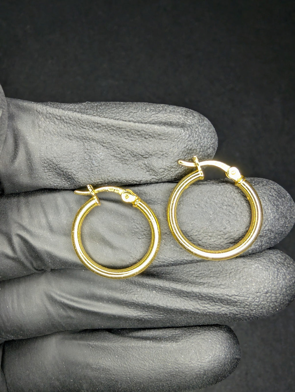 Gold over Solid 925 Sterling Silver Classic Polished Hoop Earrings