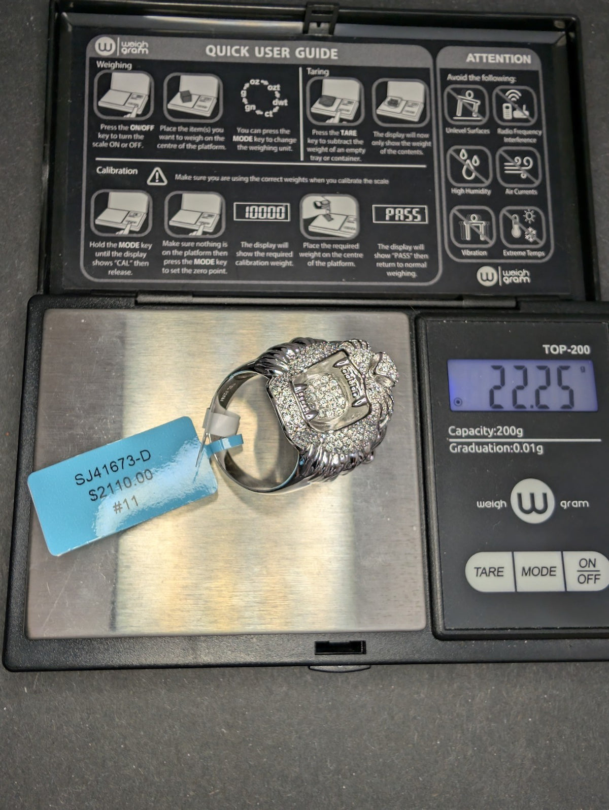 Solid 925 Sterling Silver VVS D Moissanite Huge Lion Head Ring Size 11
