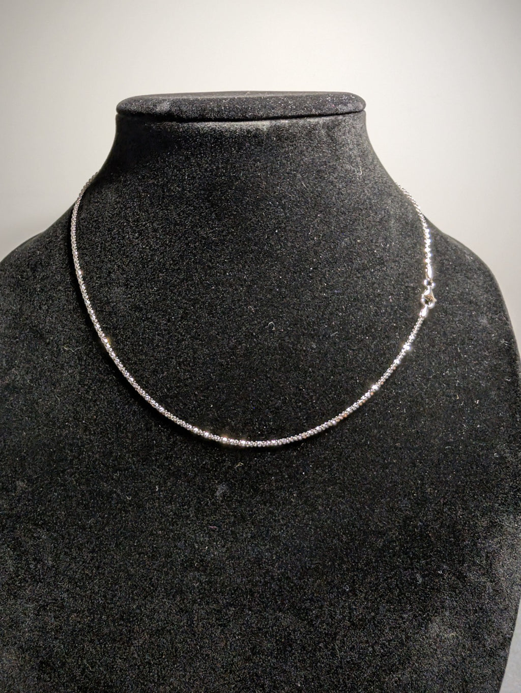 Solid 925 Italian Sterling Silver 1.7mm 18in Twisted Rock / Sparkle Necklace