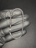 Black Rhodium over Solid 925 Silver Diamond-cut 7" 3.2mm Ice Barrel Bracelet