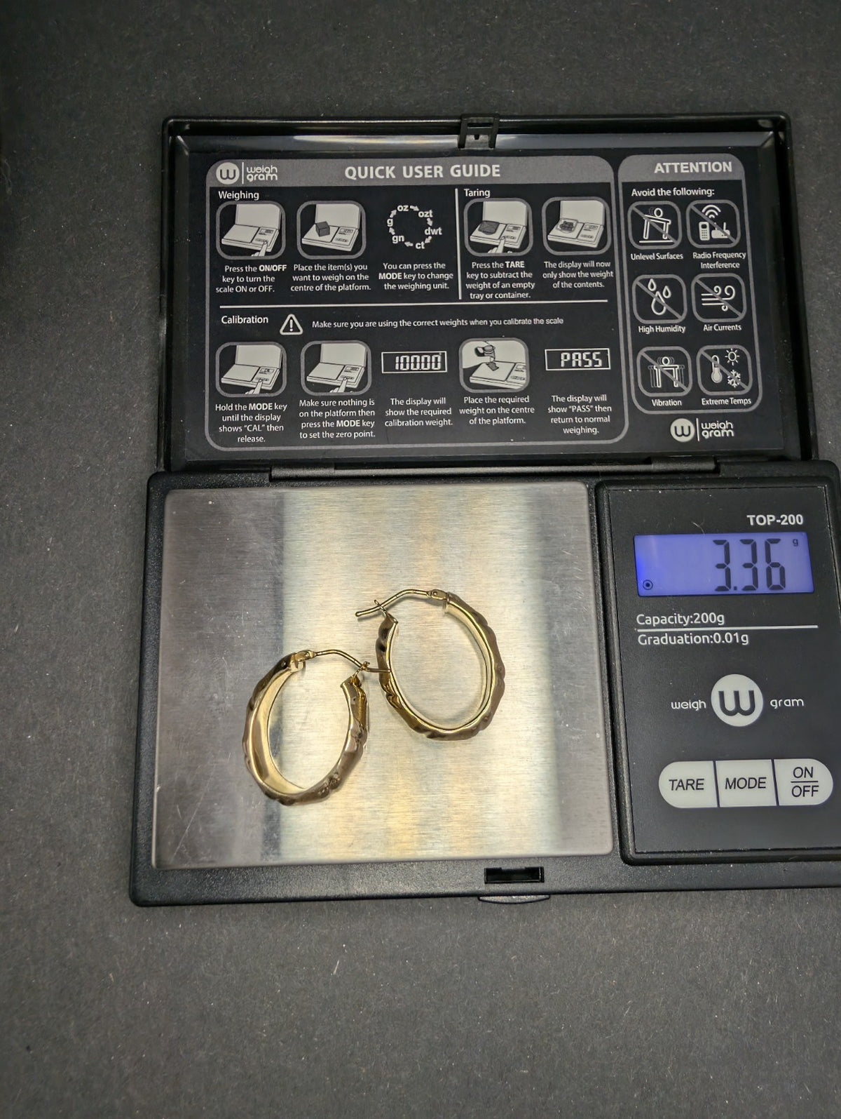 Vintage Milor Italian 14k Yellow Gold Brushed and High Polished Hoop Earrings