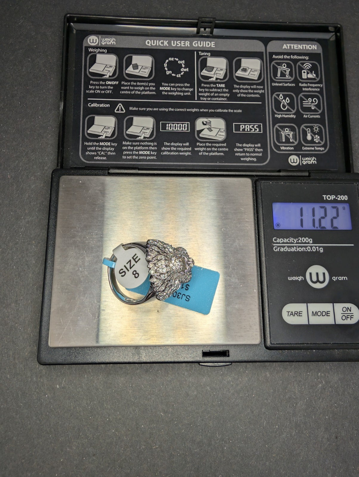 Solid 925 Sterling Silver Iced Out VVS D Moissanite Lion Head Ring Size 8