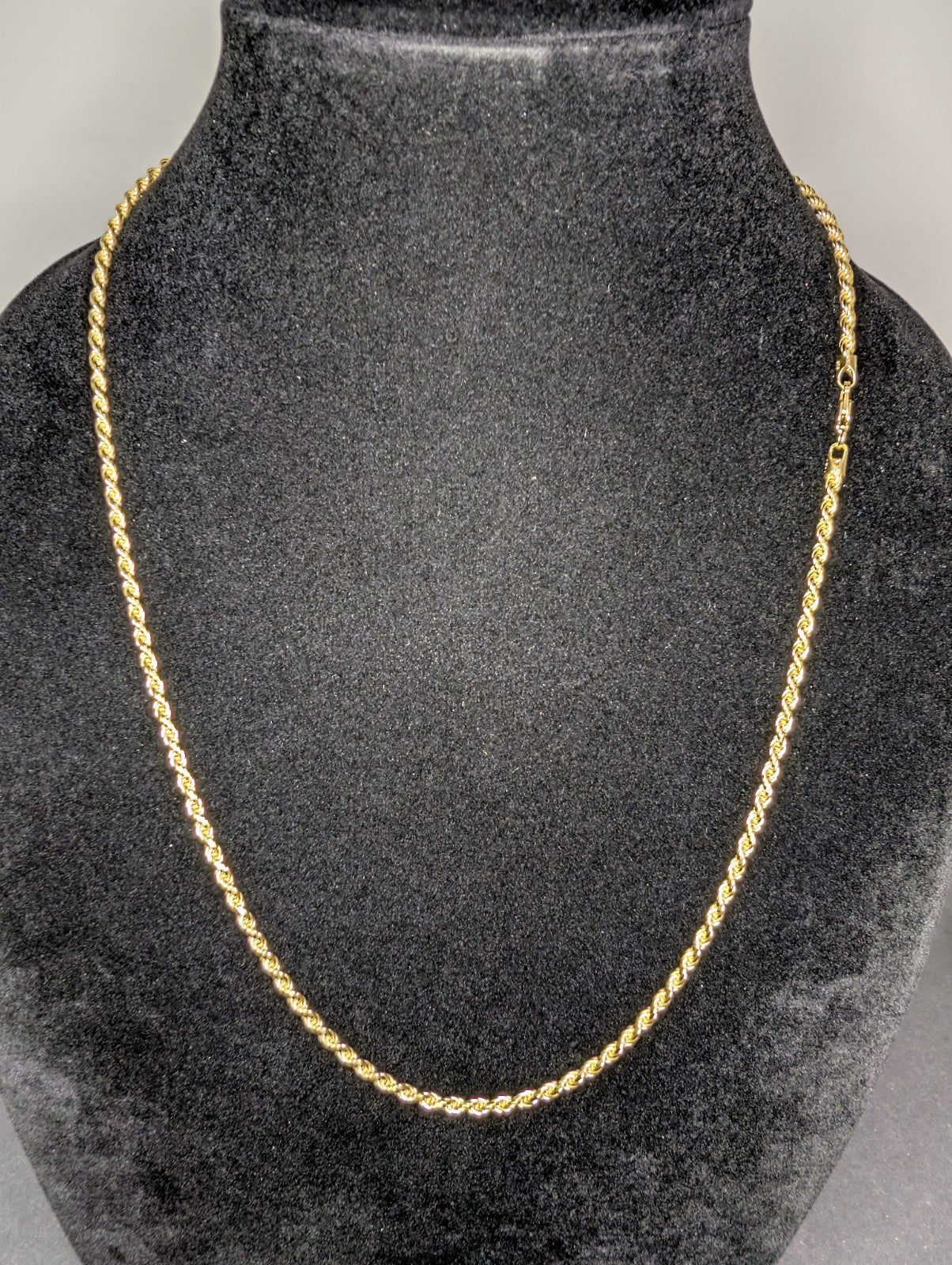Gold over Solid 925 Italian Sterling Silver 24in 2.9mm Rope Chain Necklace