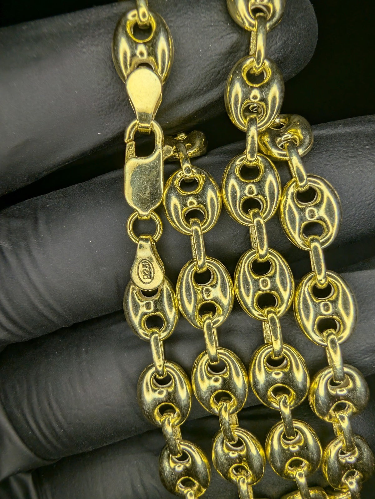 Gold over Solid 925 Sterling Silver 8.0mm 20” Puffed Mariner Necklace