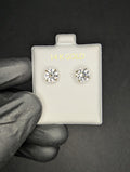 Solid 14K Yellow Gold VVS D 7.0mm Round Cut Moissanite Solitaire Studs 2.4ctw