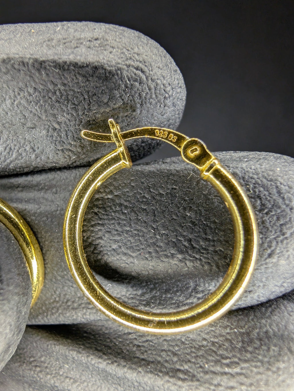 Gold over Solid 925 Sterling Silver Classic Polished Hoop Earrings