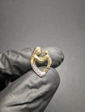 Vintage Solid 10k Yellow Gold Heart Shaped Mother Child Diamond Pendant