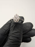 Solid 925 Sterling Silver Natural Diamond Hamsa Ring