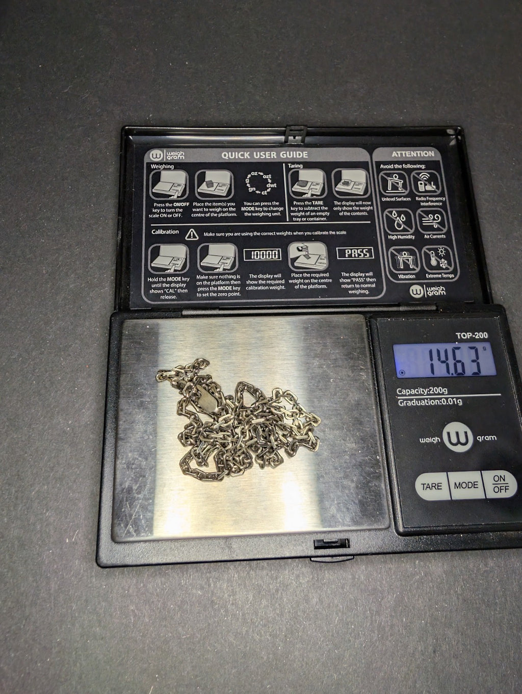 Gunmetal Finish Solid 925 Italian Silver 24in 2.7mm Anchor Chain Necklace