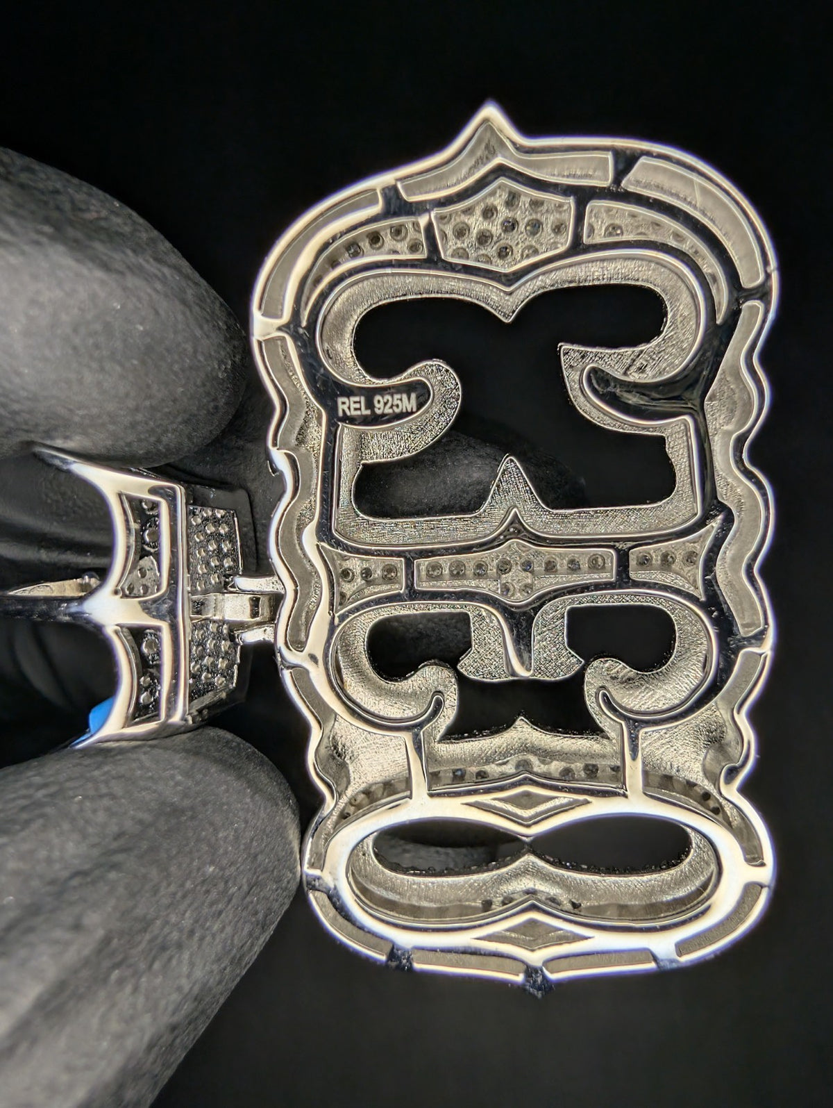 Solid 925 Sterling Silver Iced Out VVS D Moissanite "CEO" Pendant
