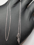 Solid 925 Italian Sterling Silver 18in .9mm Cable / Anchor Chain Necklace