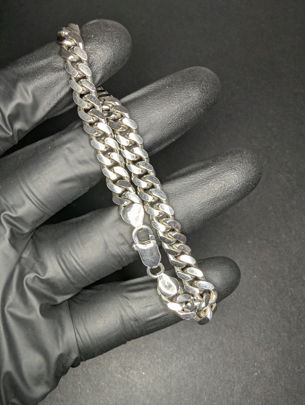 Solid 925 Italian Sterling Silver 8.5in 8.0mm Miami Cuban Link Bracelet