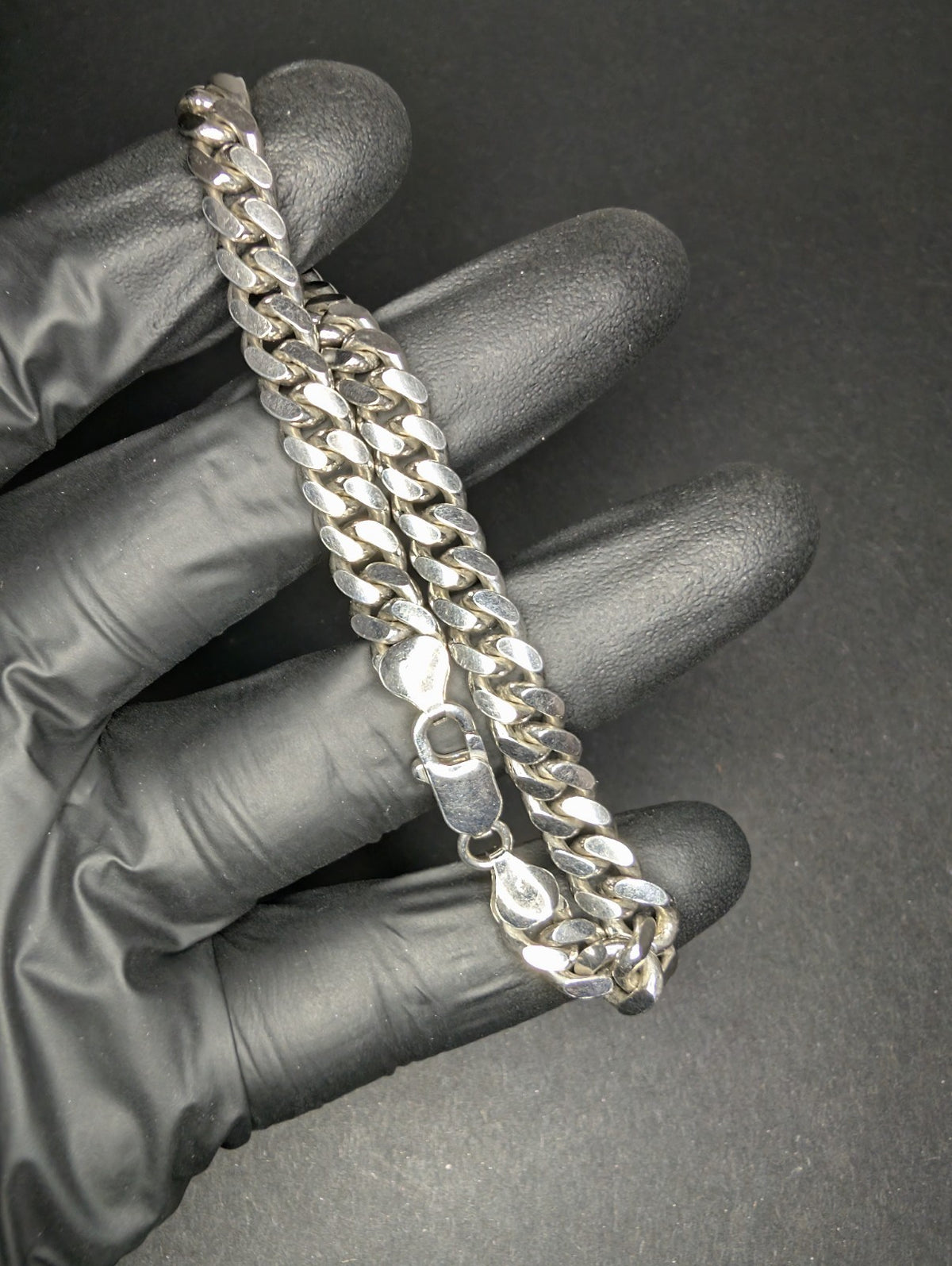 Solid 925 Italian Sterling Silver 8.5in 8.0mm Miami Cuban Link Bracelet