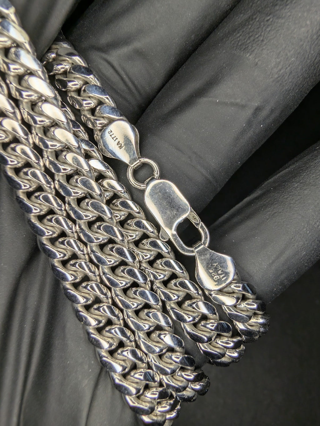 Solid 925 Italian Sterling Silver 22in 7.0mm Heavy Miami Cuban Chain Necklace