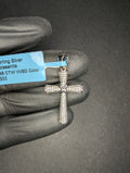 Solid 925 Sterling Silver VVS D Moissanite Pave X Cross Pendant