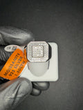 Solid 925 Sterling Silver Iced Out VVS D  Moissanite Squared Bling Ring Size 11