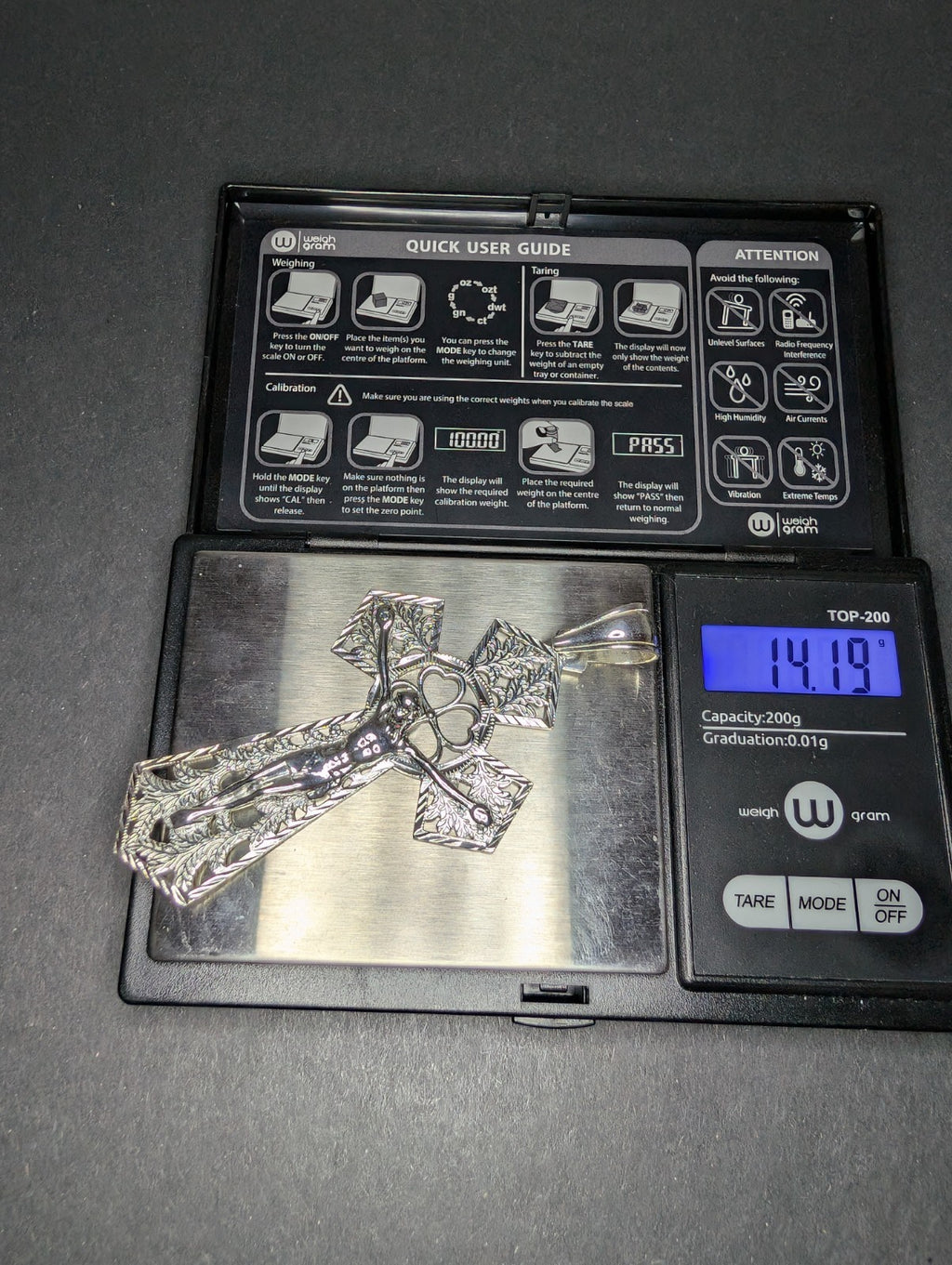 Solid 925 Sterling Silver Huge Crucifix Pendant