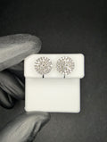 Solid 925 Silver VVS D Moissanite 9.6mm Step Up Cluster Double Halo Studs