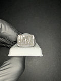 Solid 925 Sterling Silver Iced Out VVS D Moissanite Allah Ring Size 10