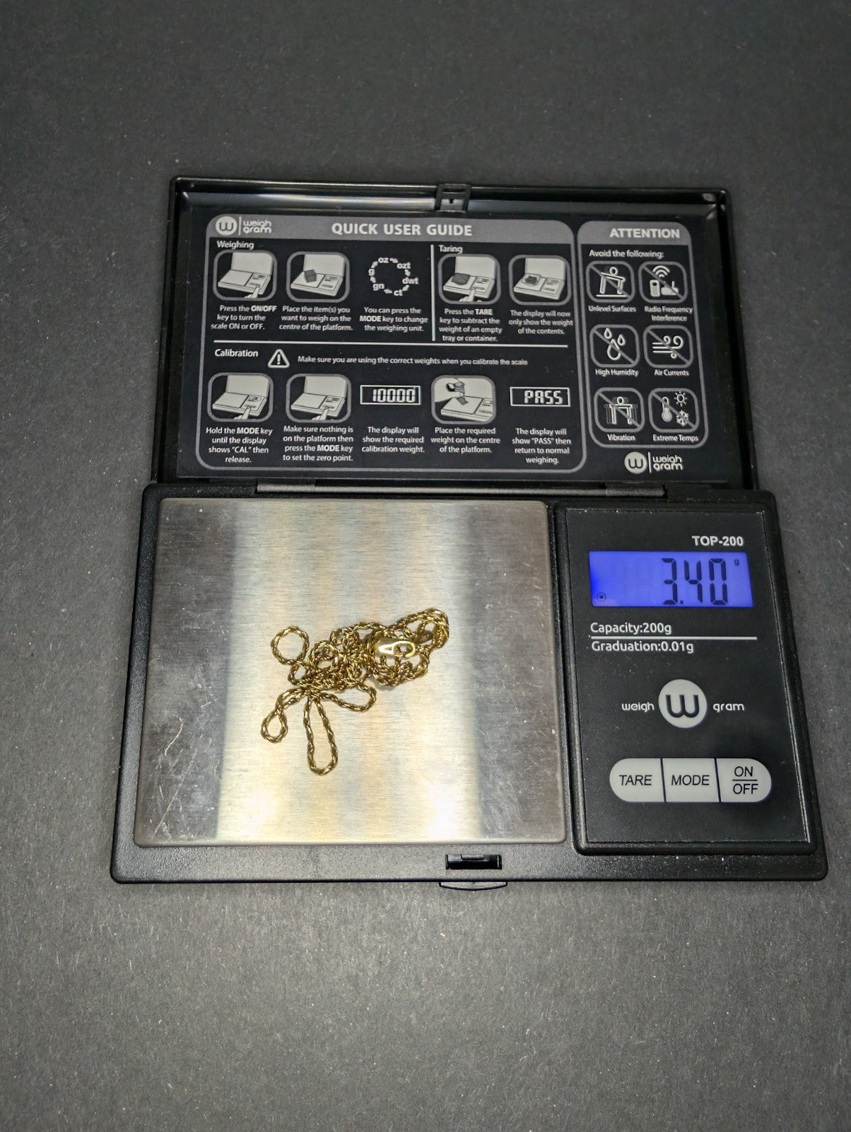 Solid 14k Italian Yellow Gold 18in 1.2mm Rope Necklace