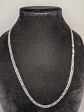 Solid 925 Italian Sterling Silver 24" 5.3mm Diamond Cut Flat Cuban Necklace