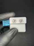 Gold over Solid 925 Silver VVS D 7mm Moissanite Round Cut Solitaire Studs