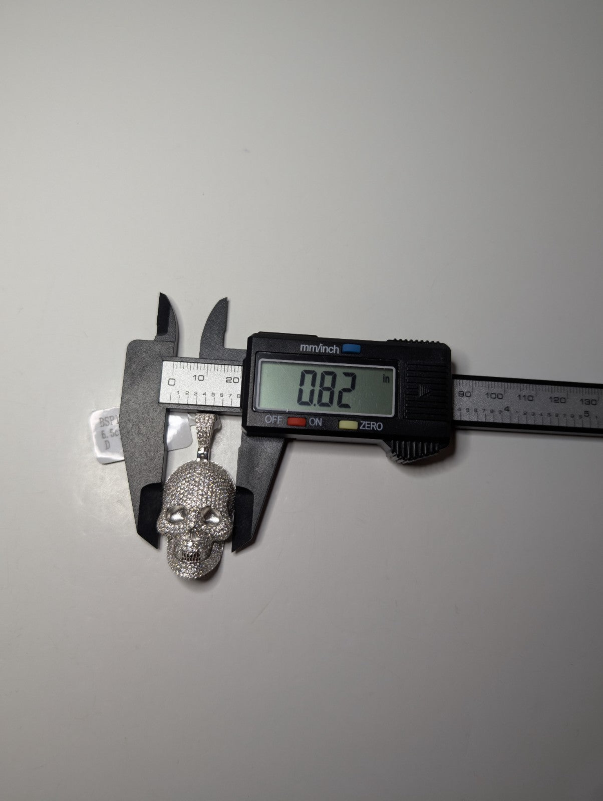 Solid 925 Sterling Silver Moissanite Skull / Skeleton Pendant