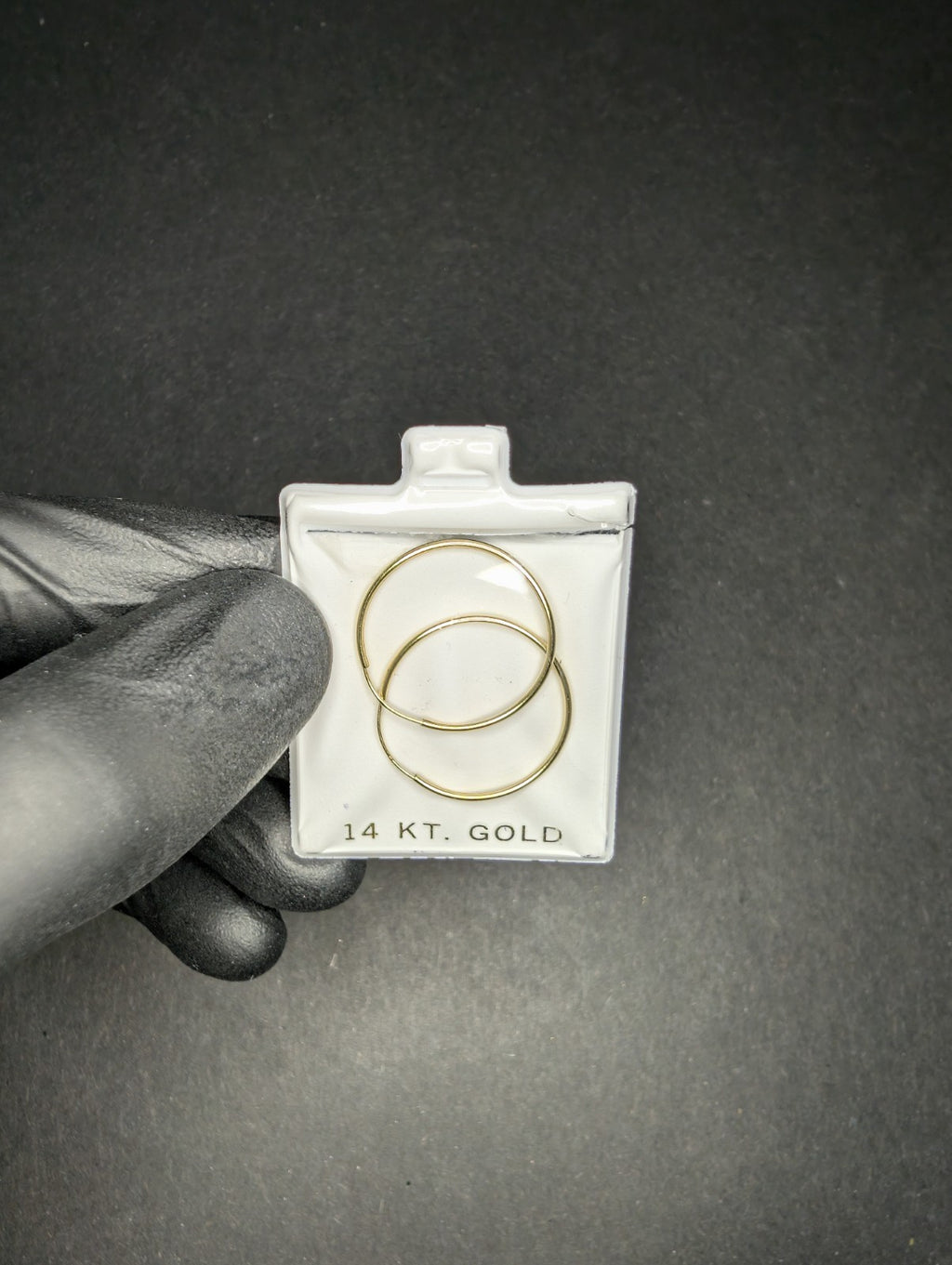 Solid 14K Yellow Gold 22.0mm x 1.0mm Minimalist Hoop Earrings